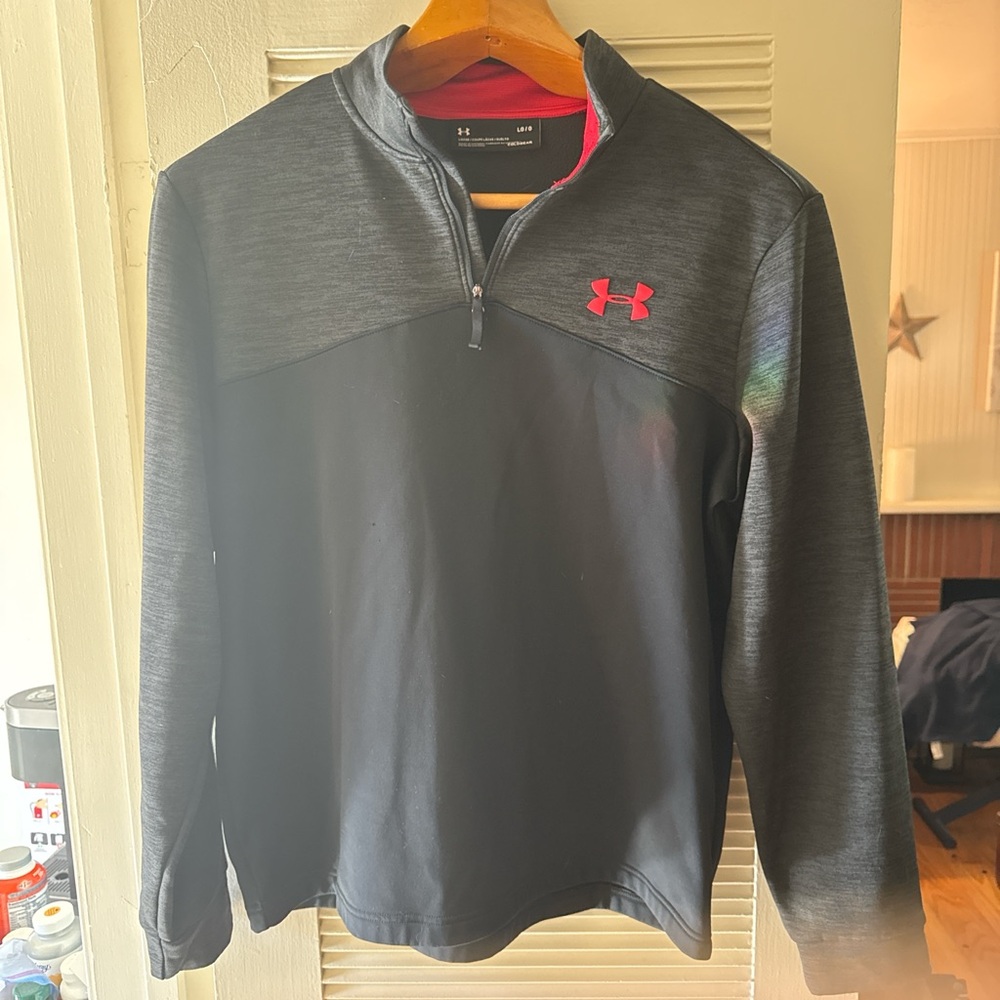 Under Armour Black and Gray Jacket with Red logo